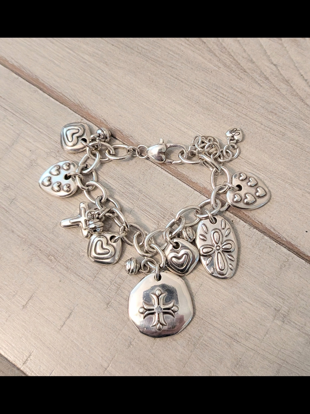 Brighton Heart And Cross Charm Bracelet